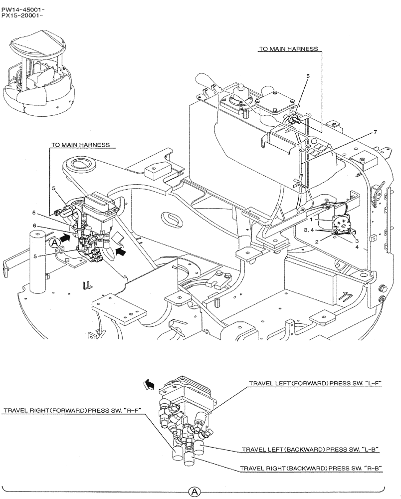 Схема запчастей Case CX31B - (05-033) - ALARM ASSEMBLY (TRAVEL ALARM) (PW53E00006F1) (55) - ELECTRICAL SYSTEMS