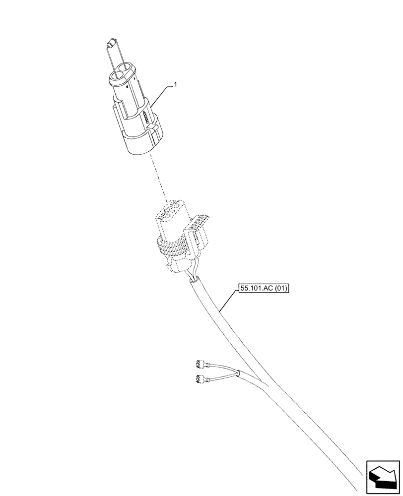 Схема запчастей Case 580SN - (55.202.AA[02]) - GRID HEATER, RESISTOR (55) - ELECTRICAL SYSTEMS