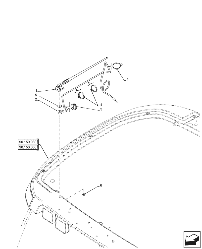 Схема запчастей Case 580SN WT - (55.512.100) - VAR - 442083 - RADIO, ANTENNA (55) - ELECTRICAL SYSTEMS