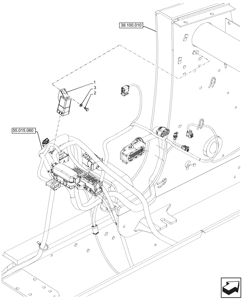 Схема запчастей Case 580SN WT - (55.050.010) - CAB, HEATER, RELAY (55) - ELECTRICAL SYSTEMS