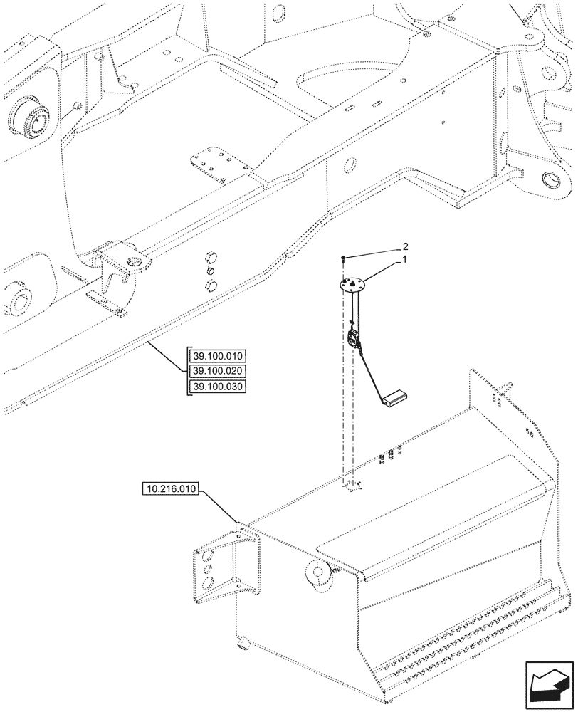 Схема запчастей Case 580N EP - (55.011.010) - FUEL TANK, SENDER UNIT (55) - ELECTRICAL SYSTEMS