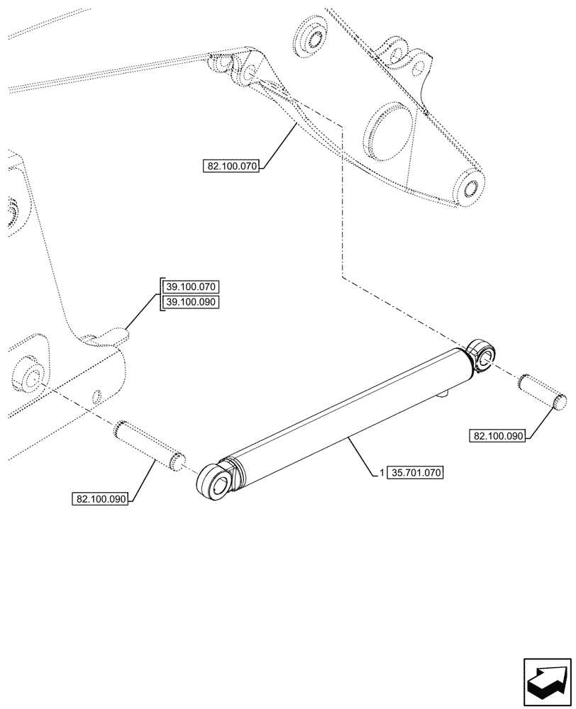 Схема запчастей Case 580SN WT - (35.701.060) - LIFT CYLINDER (35) - HYDRAULIC SYSTEMS