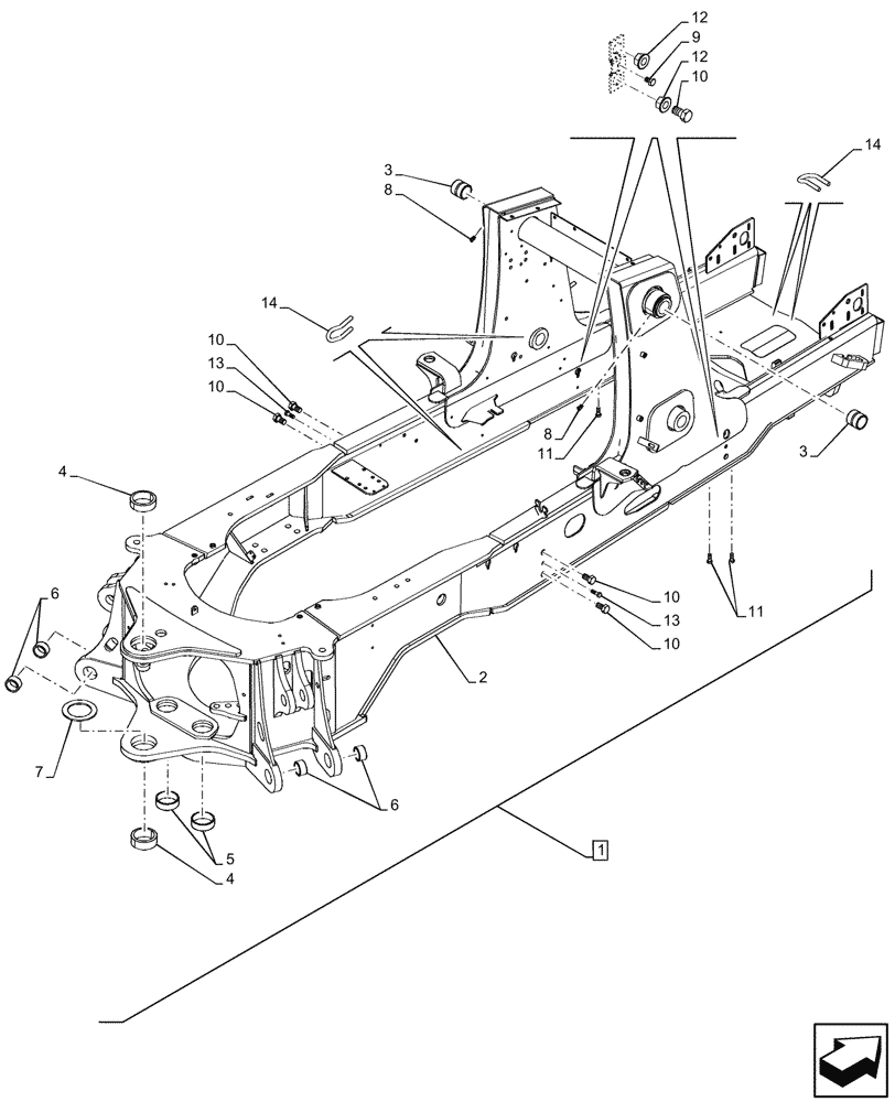 Схема запчастей Case 580SN - (39.100.040) - MAIN FRAME (39) - FRAMES AND BALLASTING