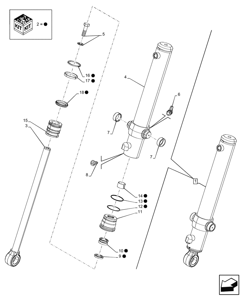 Схема запчастей Case 590SN - (35.723.080) - LOADER BUCKET, CONTROLS, CYLINDER, COMPONENTS (35) - HYDRAULIC SYSTEMS