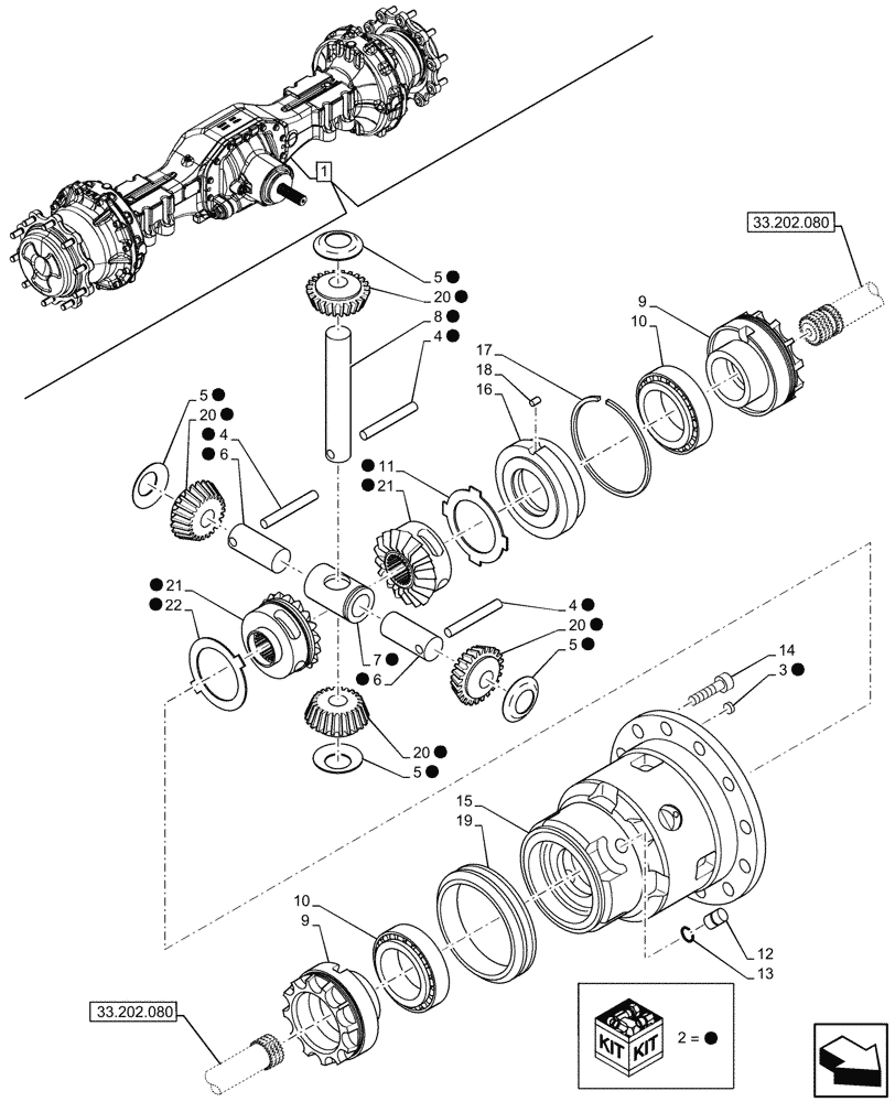 Схема запчастей Case 580SN WT - (27.106.080) - REAR AXLE, DIFFERENTIAL (27) - REAR AXLE SYSTEM