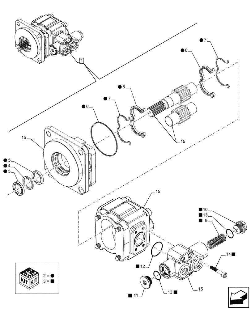 Схема запчастей Case 580N - (35.106.020) - HYDRAULIC PUMP, COMPONENTS (35) - HYDRAULIC SYSTEMS