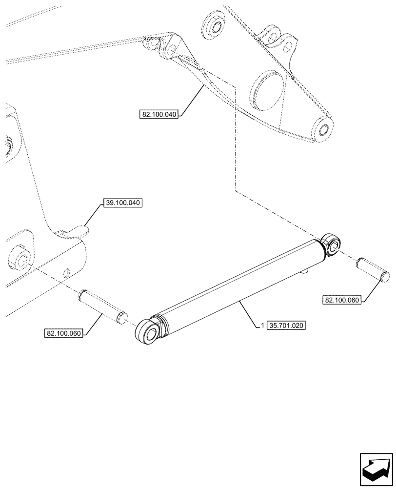 Схема запчастей Case 580N - (35.701.010) - LIFT CYLINDER (35) - HYDRAULIC SYSTEMS