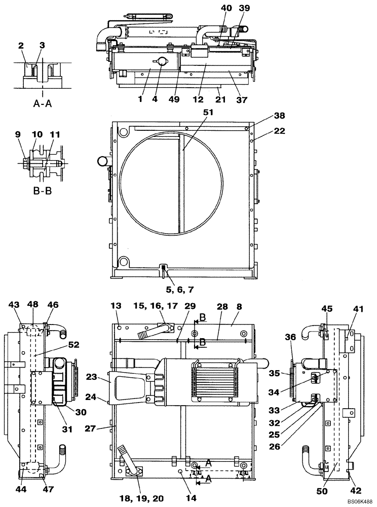 Схема запчастей Case CX210B - (02-07) - RADIATOR ASSY (02) - ENGINE