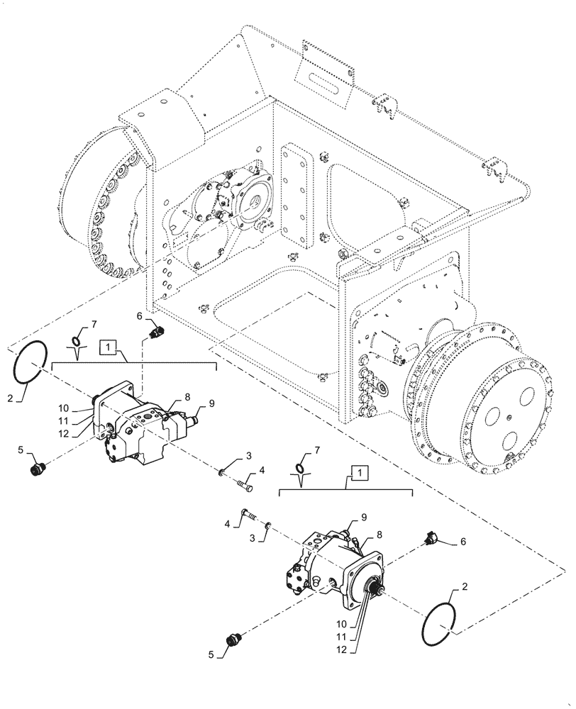 Схема запчастей Case 1650M XLT BD - (29.218.050) - HYDROSTATIC MOTOR (29) - HYDROSTATIC DRIVE