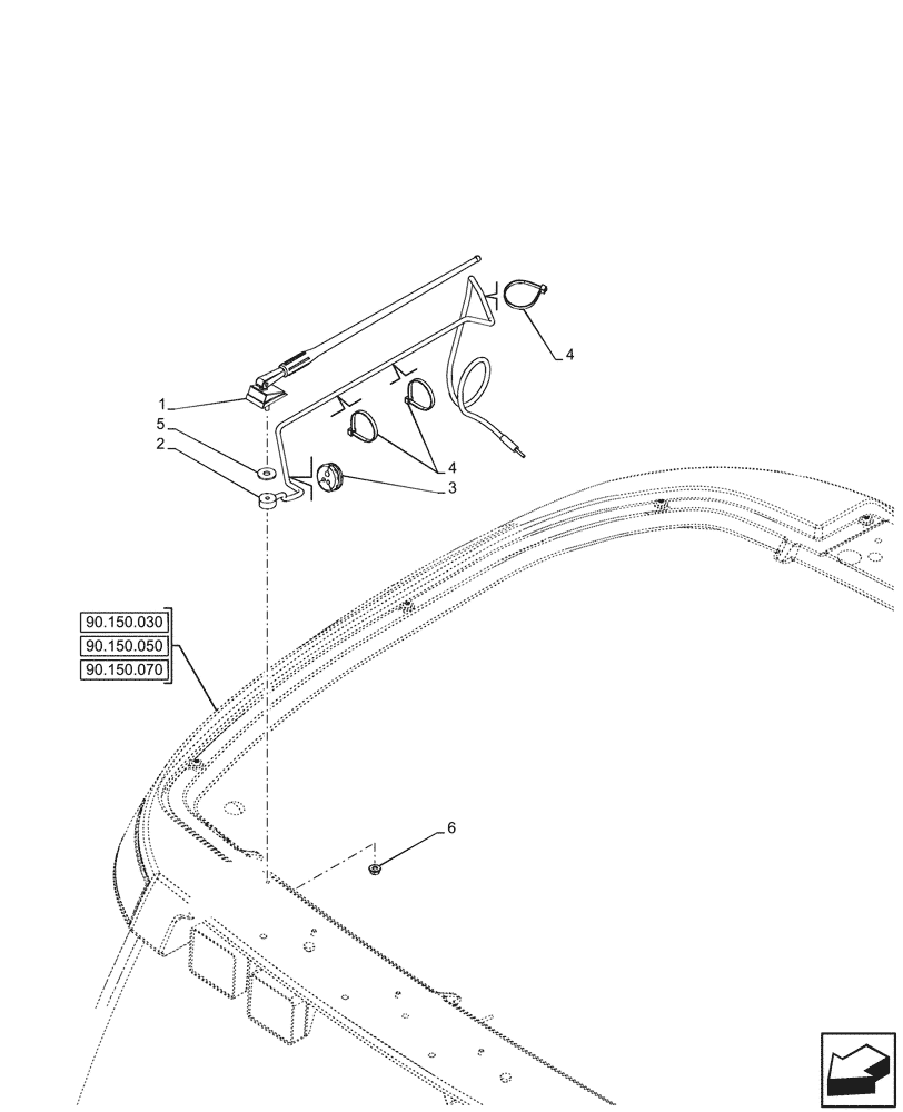 Схема запчастей Case 580SN - (55.512.090) - RADIO, ANTENNA (55) - ELECTRICAL SYSTEMS