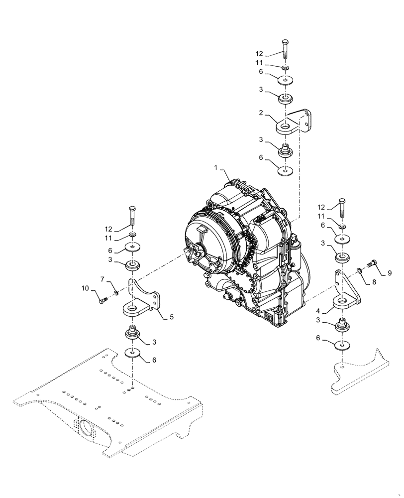 Схема запчастей Case 721G - (21.113.020) - TRANSMISSION INSTALLATION (21) - TRANSMISSION