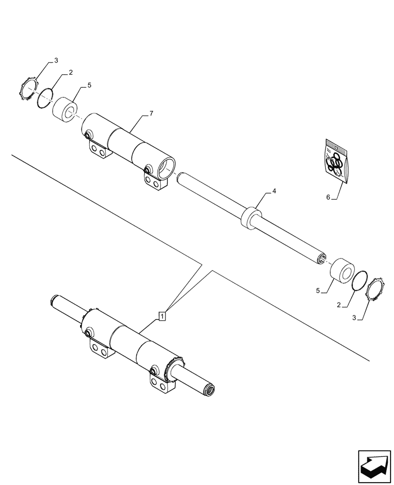 Схема запчастей Case 590SN - (41.216.030) - FRONT AXLE, STEERING CYLINDER, COMPONENTS, 2WD (41) - STEERING