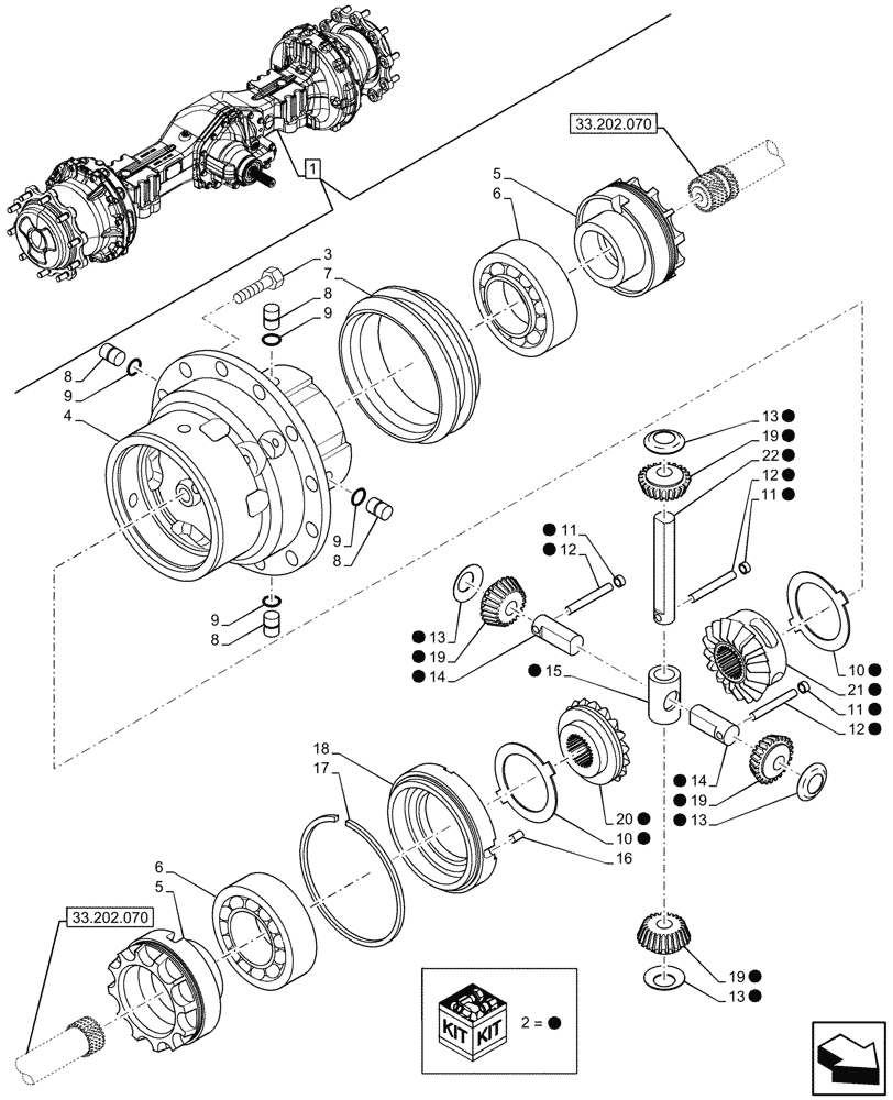 Схема запчастей Case 580SN - (27.106.050) - REAR AXLE, DIFFERENTIAL (27) - REAR AXLE SYSTEM