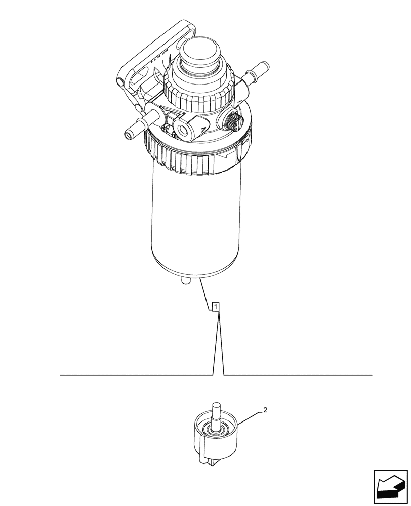 Схема запчастей Case 580SN WT - (55.010.010) - FUEL FILTER/WATER SEPARATOR, SENSOR (55) - ELECTRICAL SYSTEMS