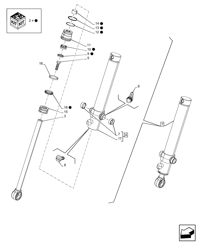 Схема запчастей Case 580N - (35.723.020) - LOADER BUCKET, CONTROLS, CYLINDER, COMPONENTS (35) - HYDRAULIC SYSTEMS