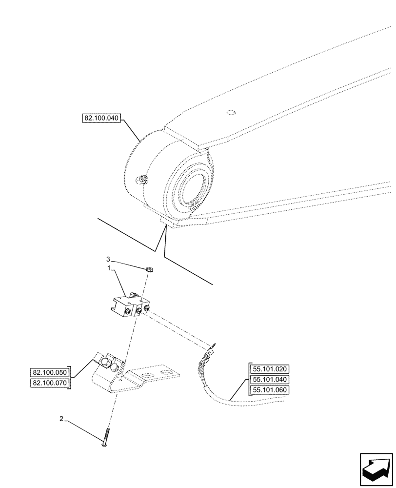 Схема запчастей Case 590SN - (55.415.010) - LOADER ARM, BUCKET, LEVEL INDICATOR (55) - ELECTRICAL SYSTEMS