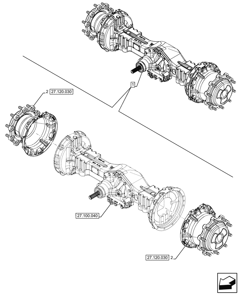 Схема запчастей Case 580SN - (27.120.020) - REAR AXLE, FINAL DRIVE, PLANETARY GEAR (27) - REAR AXLE SYSTEM