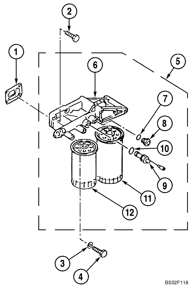 Схема запчастей Case CX210N - (02-14) - OIL FILTER - DAC0721099 - DAC0721576 (02) - ENGINE