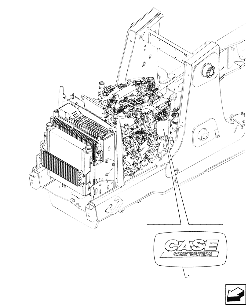 Схема запчастей Case 580SN - (90.108.720) - EMBLEM, FILTER (90) - PLATFORM, CAB, BODYWORK AND DECALS