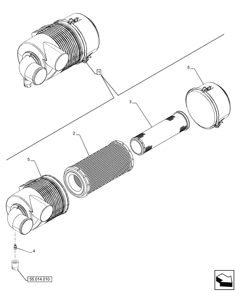 Схема запчастей Case 580SN - (10.202.020) - AIR CLEANER, ENGINE, INTAKE AIR HOSE (10) - ENGINE