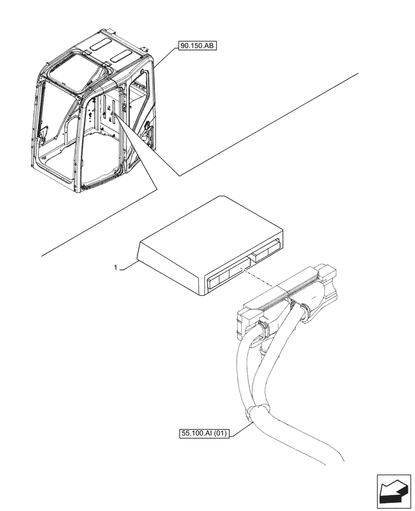 Схема запчастей Case CX130D LC - (55.640.AG) - ELECTRONIC CONTROL UNIT (55) - ELECTRICAL SYSTEMS