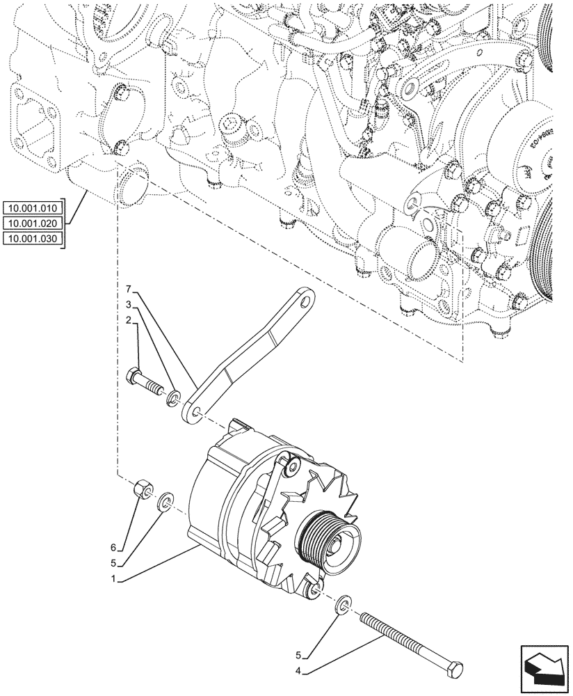 Схема запчастей Case 590SN - (55.301.010) - ALTERNATOR (55) - ELECTRICAL SYSTEMS