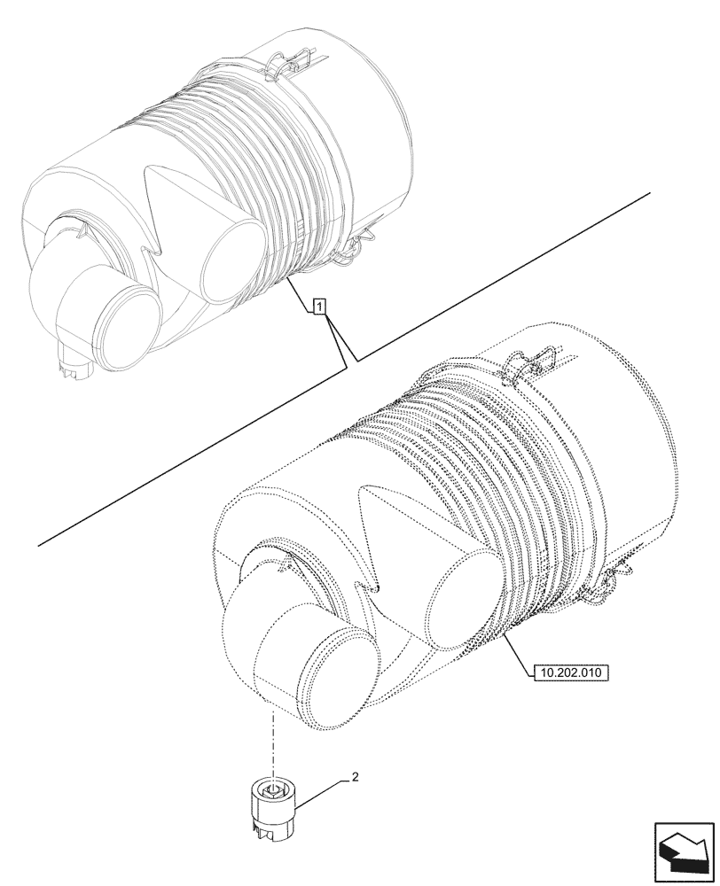 Схема запчастей Case 580N EP - (55.014.010) - AIR CLEANER, VACUUM, SWITCH (55) - ELECTRICAL SYSTEMS