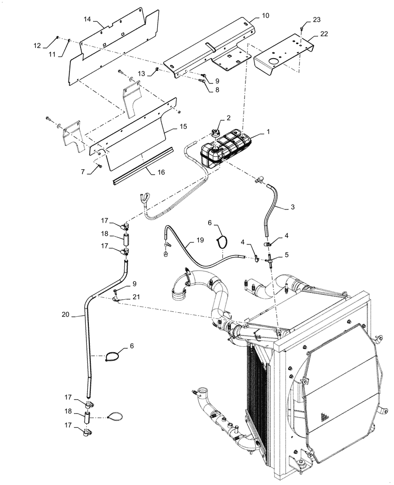 Схема запчастей Case 1650M LGP PAT - (10.400.040) - RADIATOR & RELATED PARTS (10) - ENGINE