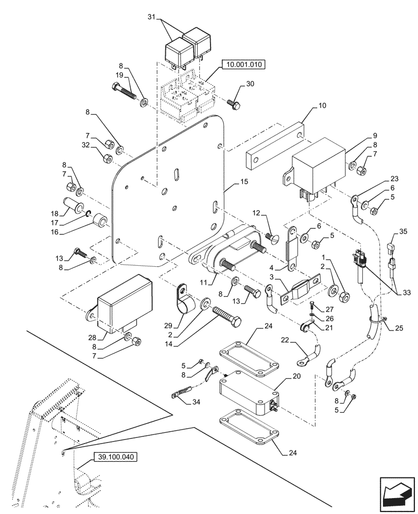 Схема запчастей Case 580N - (55.202.030) - VAR - 423093 - GRID HEATER, COLD START SYSTEM (55) - ELECTRICAL SYSTEMS