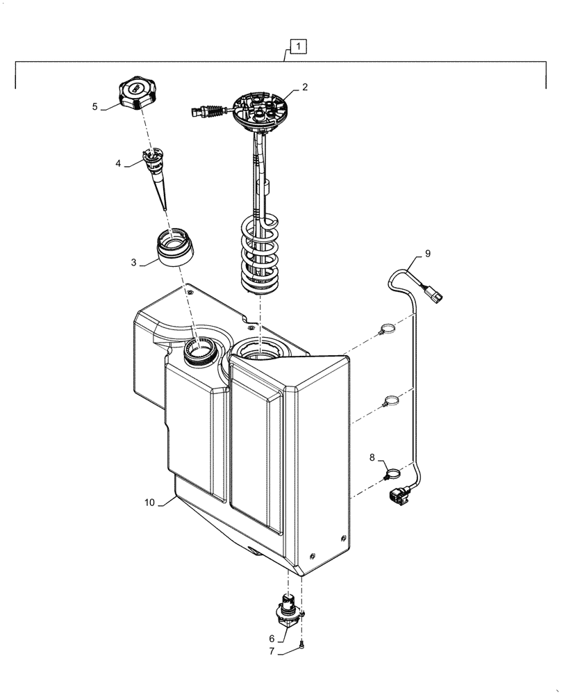 Схема запчастей Case 721G - (10.500.020[03]) - DEF TANK, ASSY (10) - ENGINE