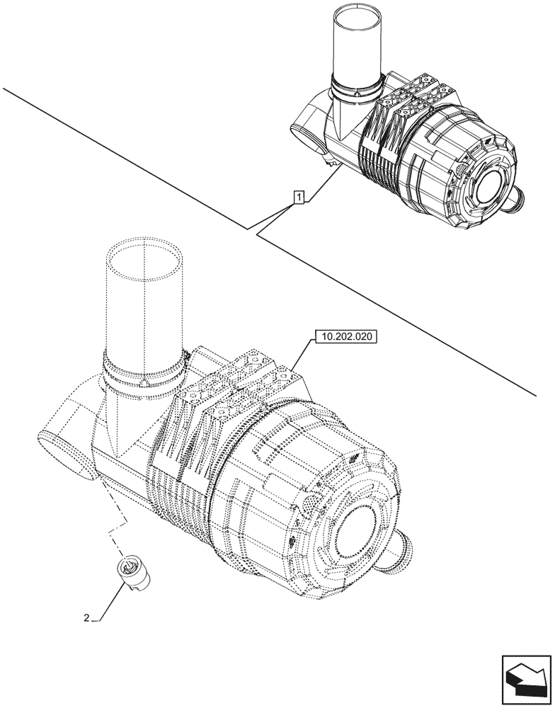 Схема запчастей Case 580SN - (55.014.010) - AIR CLEANER, AIR RESTRICTION INDICATOR (55) - ELECTRICAL SYSTEMS