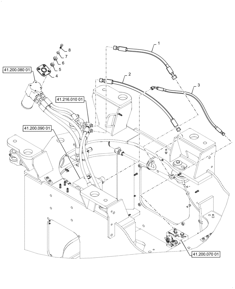 Схема запчастей Case 721G - (41.200.040[01]) - VAR - 782442 - ELECTRIC SYSTEM CONTROL, STEERING - W/O JOYSTICK (41) - STEERING