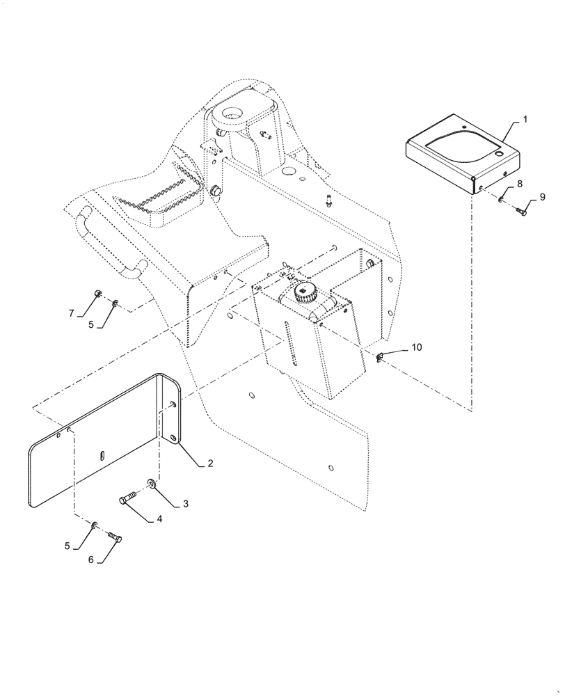 Схема запчастей Case 721G - (90.116.050) - FENDER SUPPORT BRACKET, RIGHT HAND (90) - PLATFORM, CAB, BODYWORK AND DECALS