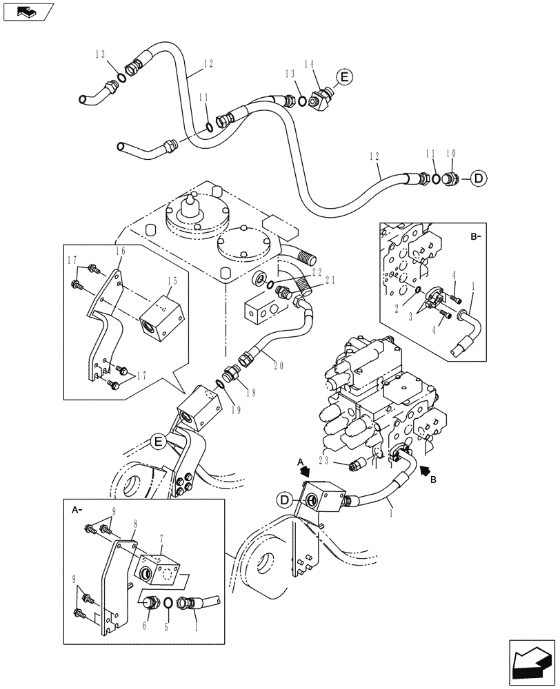 Схема запчастей Case CX130C - (35.359.AY[01]) - SINGLE ACTING CIRCUIT (35) - HYDRAULIC SYSTEMS