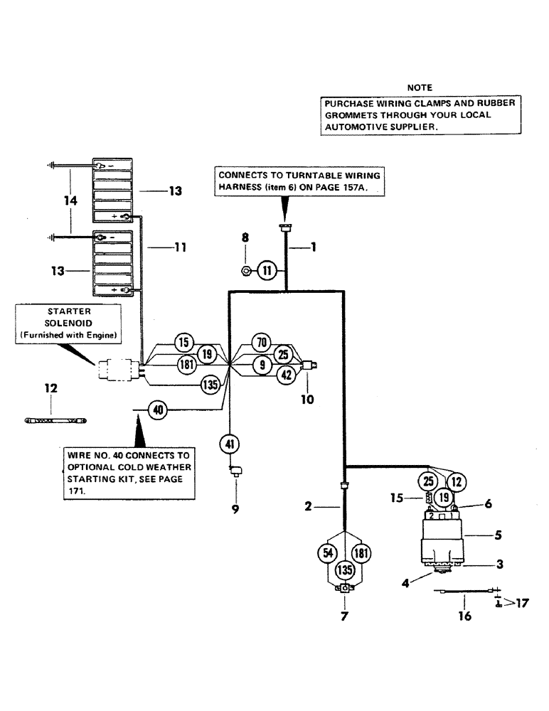 Схема запчастей Case 40EC - (160) - ENGINE WIRING HARNESS FOR: DETROIT DIESEL 4-71 ENGINE (06) - ELECTRICAL SYSTEMS