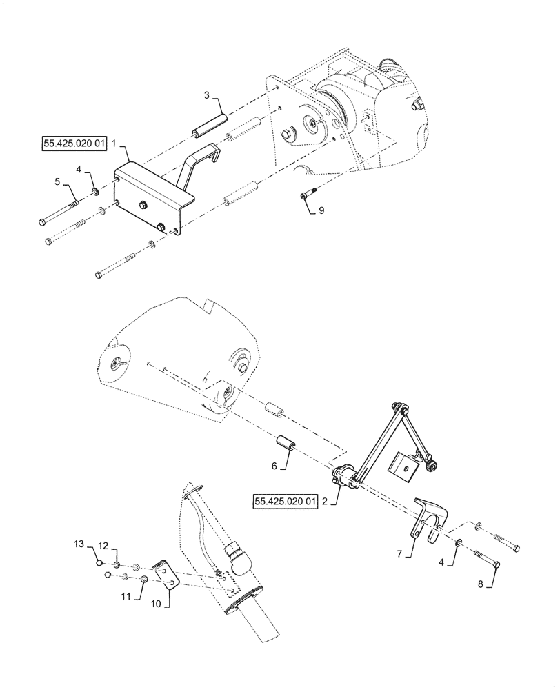 Схема запчастей Case 721G - (55.425.020) - ELECTROHYDRAULIC SENSOR, LIFT AND TILT, XT (55) - ELECTRICAL SYSTEMS