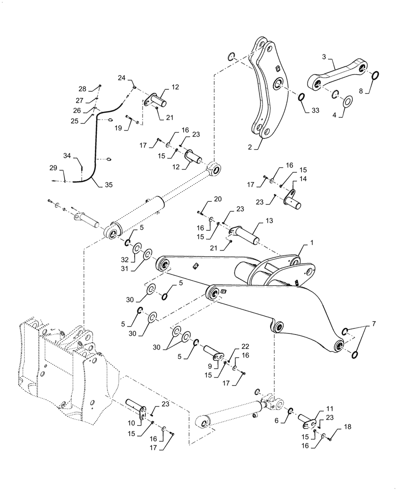 Схема запчастей Case 721G - (39.105.020[03]) - LIFT ARM INSTALLATION, XR (39) - FRAMES AND BALLASTING