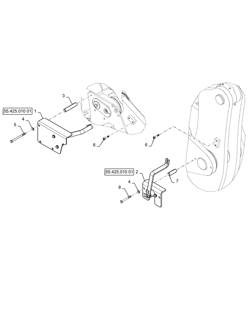 Схема запчастей Case 721G - (55.425.010) - ELECTROHYDRAULIC SENSOR, LIFT & TILT, Z-BAR / XR (55) - ELECTRICAL SYSTEMS