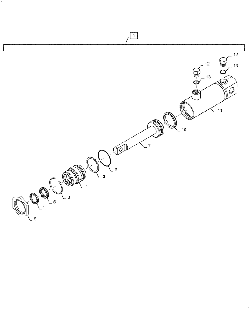 Схема запчастей Case SR270 - (35.734.030) - HYDRAULIC COUPLER CYLINDER (35) - HYDRAULIC SYSTEMS