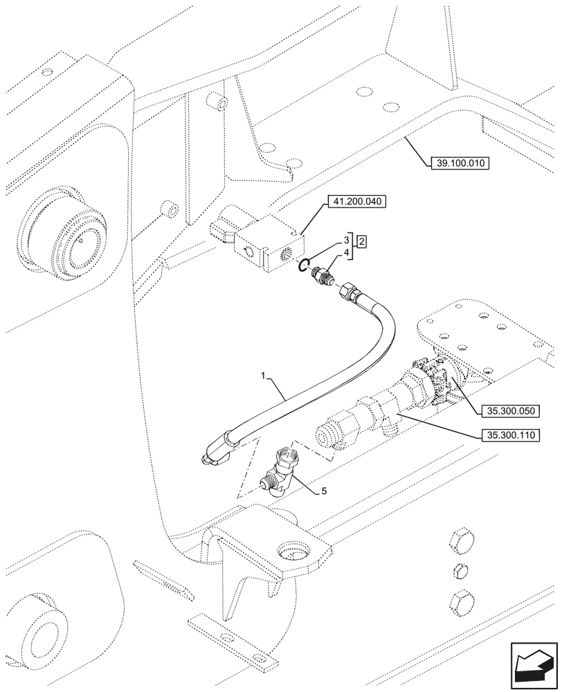 Схема запчастей Case 580N EP - (41.206.090) - VAR - 423011 - POWER STEERING PUMP, LINE (41) - STEERING