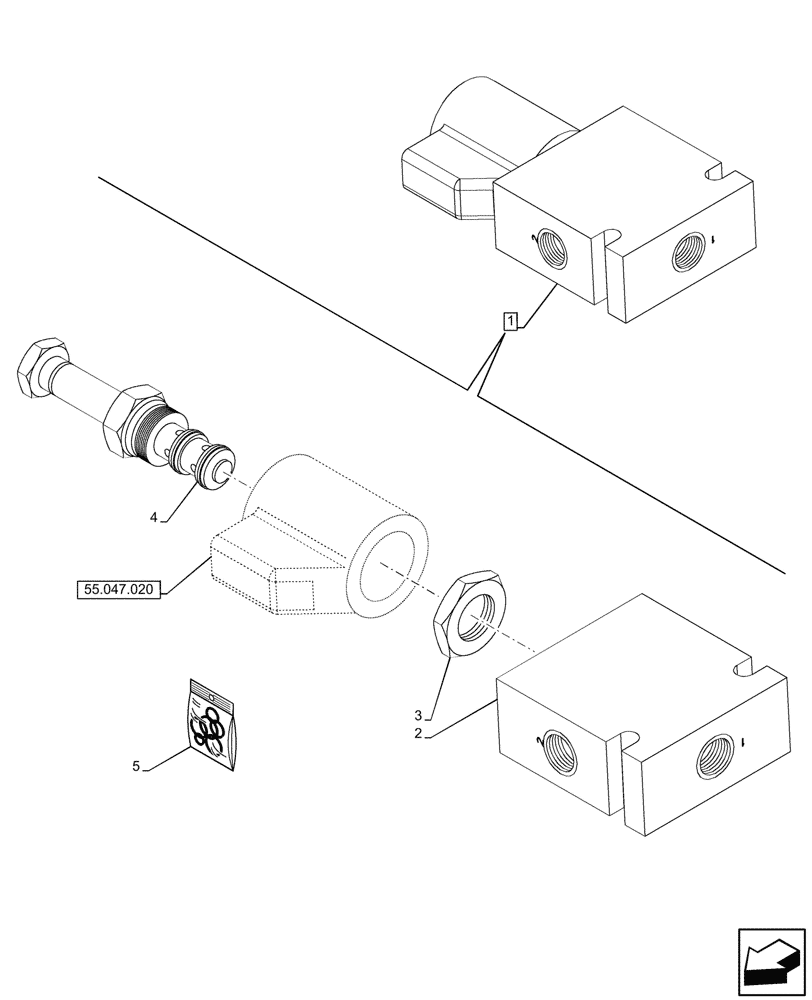 Схема запчастей Case 590SN - (41.200.050) - VAR - 423011 - STEERING VALVE, SOLENOID, COMPONENTS (41) - STEERING