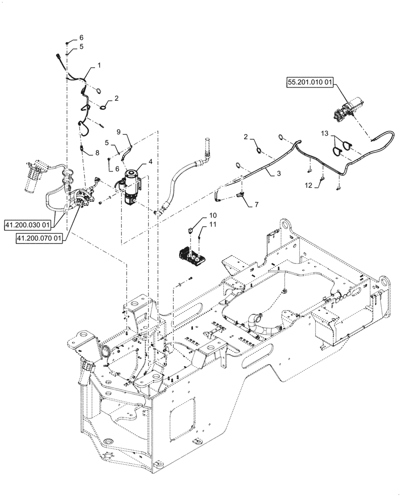 Схема запчастей Case 721G - (55.047.010[01]) - VAR - 482913, 782442 - ELECTRIC SYSTEM CONTROL, STEERING - W/ JOYSTICK (55) - ELECTRICAL SYSTEMS