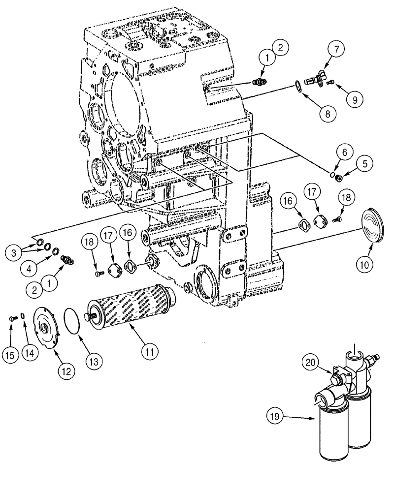 Схема запчастей Case 921C - (06-20A) - TRANSMISSION ASSY - FILTERS AND SENSORS (06) - POWER TRAIN