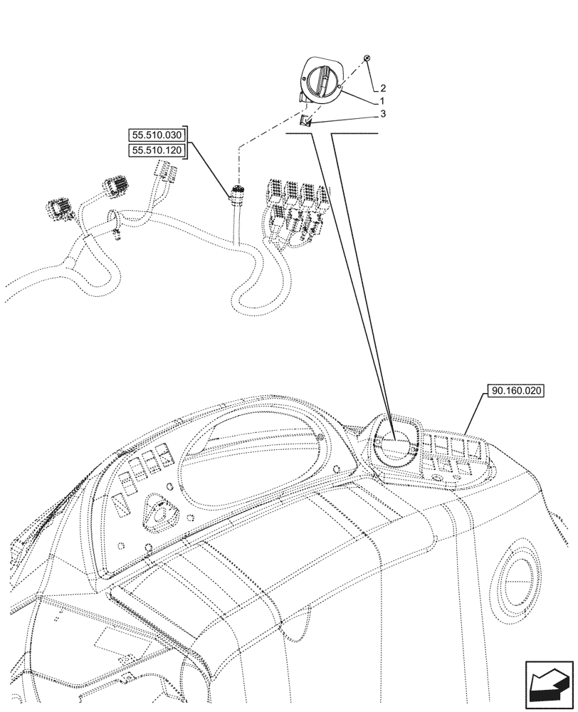 Схема запчастей Case 590SN - (55.525.030) - THROTTLE, POTENTIOMETER (55) - ELECTRICAL SYSTEMS