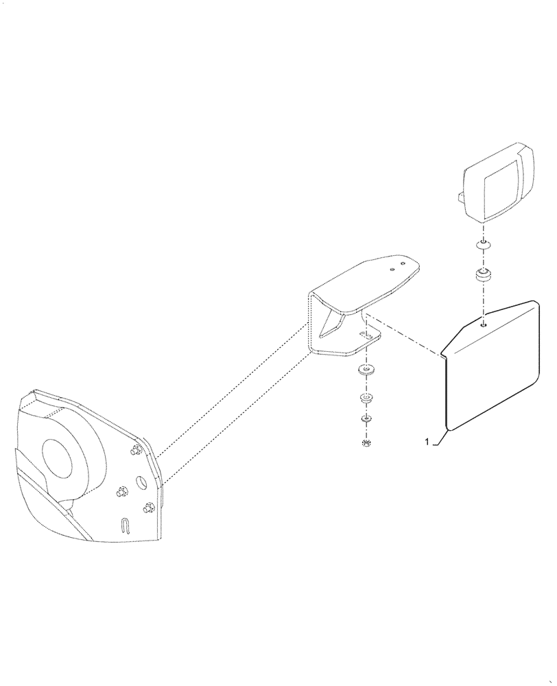 Схема запчастей Case 821G - (88.100.010[01]) - VAR - 482140 - FRONT LICENSE PLATE SUPPORT (88) - ACCESSORIES