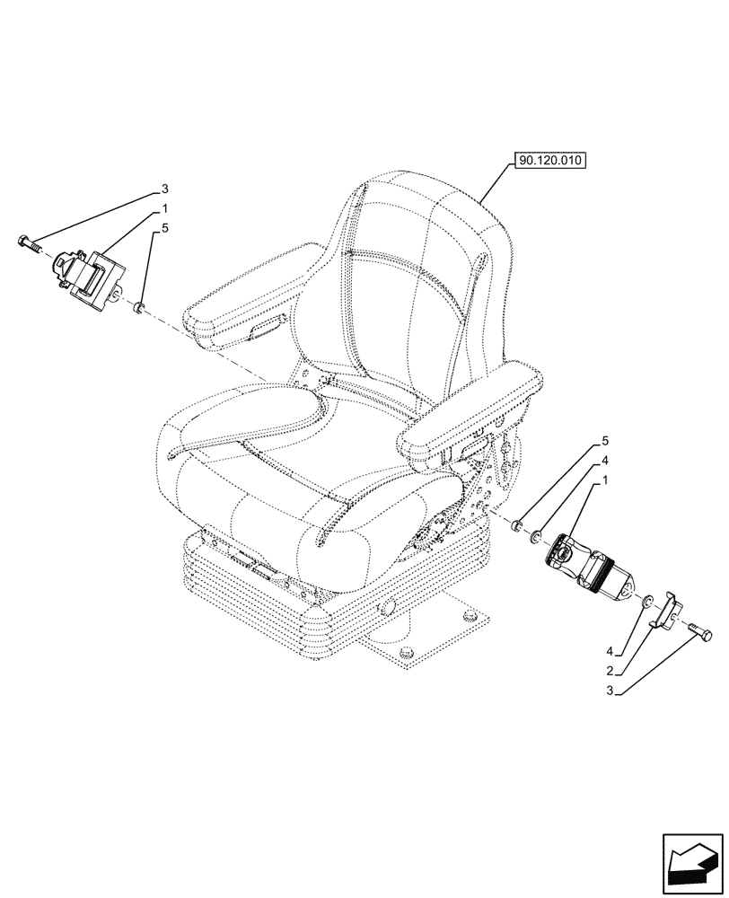 Схема запчастей Case 580N EP - (90.151.030) - SEAT BELT, SEAT NON-SUSPENSION, 2 INCH (90) - PLATFORM, CAB, BODYWORK AND DECALS