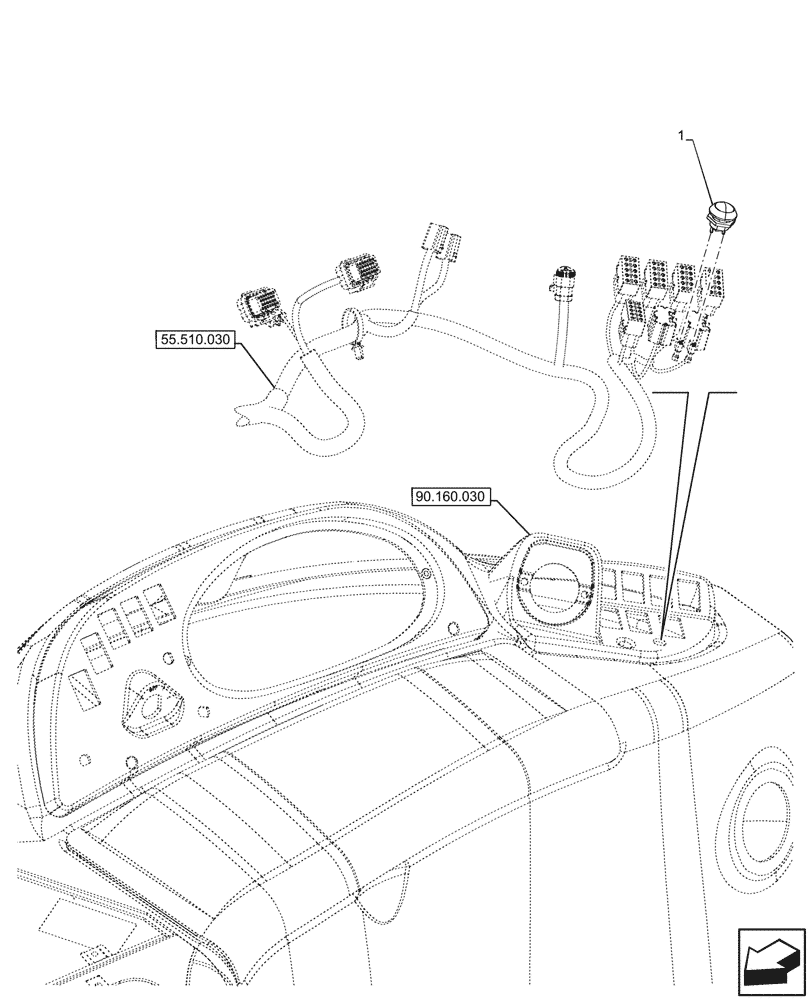 Схема запчастей Case 590SN - (55.512.040) - HORN, SWITCH (55) - ELECTRICAL SYSTEMS