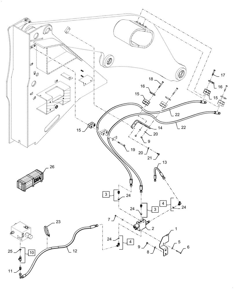 Схема запчастей Case 721G - (35.701.010) - COUPLER LINE INSTALLATION, Z-BAR / XR (35) - HYDRAULIC SYSTEMS