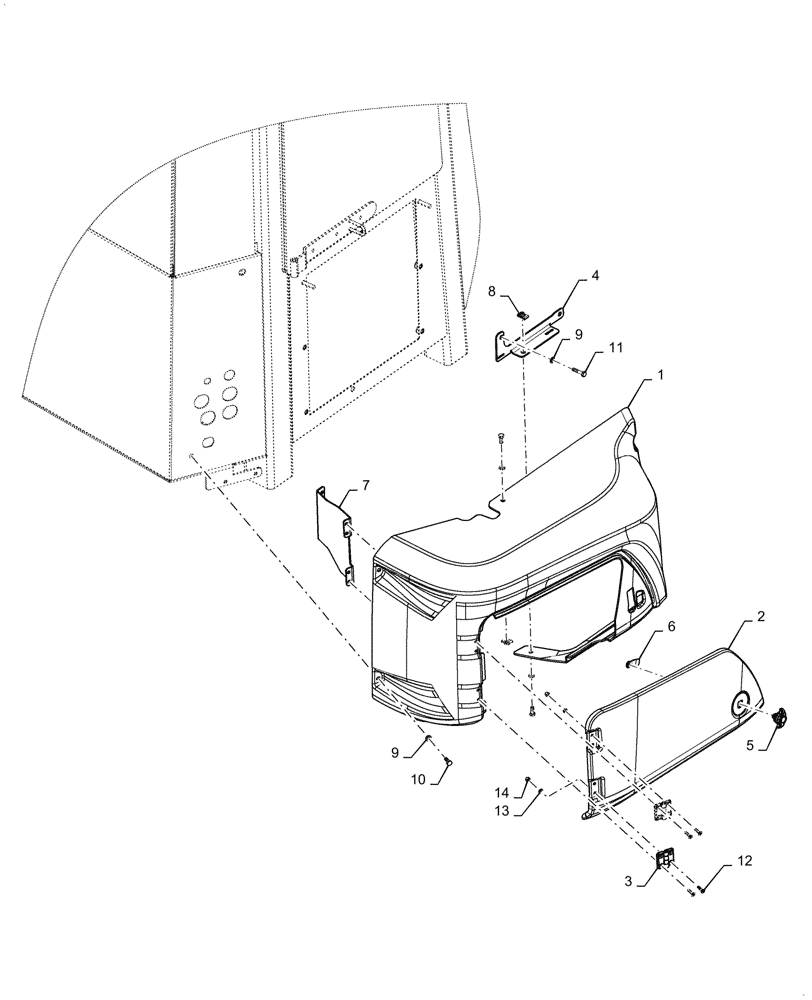 Схема запчастей Case 721G - (50.200.010) - VAR - 734065 - AIR CONDITIONING, HEATER COVER ASSEMBLY (50) - CAB CLIMATE CONTROL