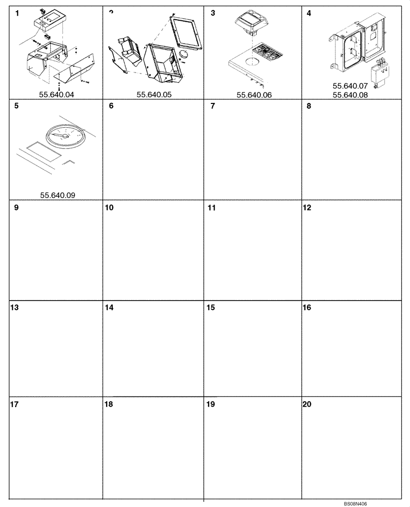 Схема запчастей Case SV212 - (55.000.02) - ELECTRICAL SYSTEMS - SECTION PICTORIAL 2/2 (55) - ELECTRICAL SYSTEMS